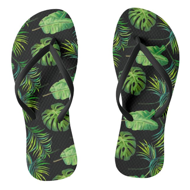 Erwachsene Flip Flops-Tropical-Blätter Flip Flops (Fußbett)