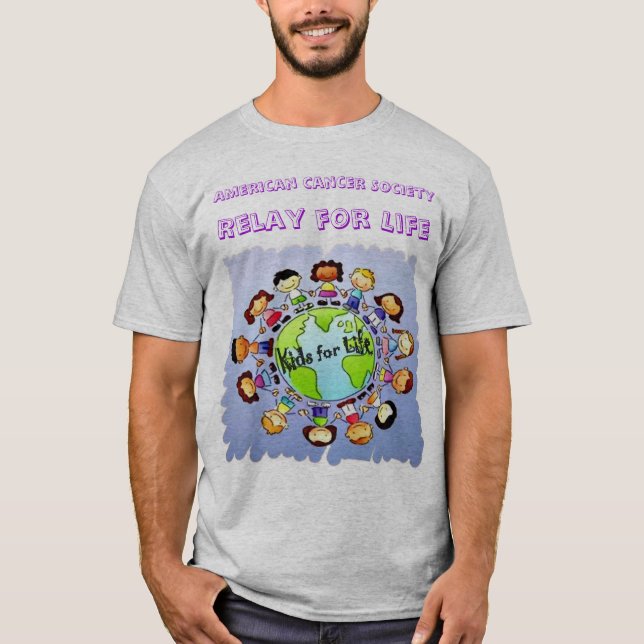 Erwachsene graue Kinder für das Leben T-Shirt (Vorderseite)