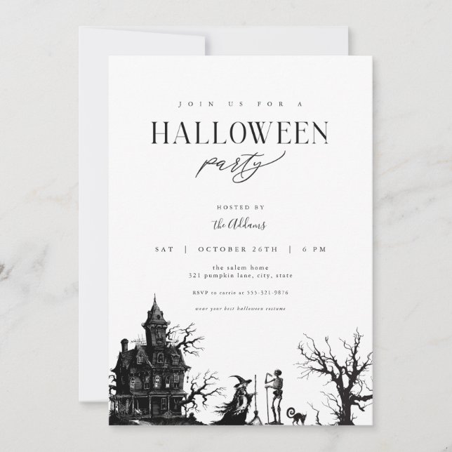 Erwachsene Gruselhaus Halloween-Party-Einladung Einladung (Vorderseite)