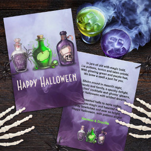 Erwachsene Halloween-Biere und Grusel-Cocktailpart Feiertagskarte