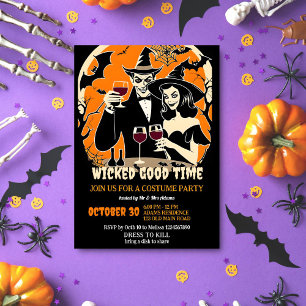Erwachsene Halloween böse gute Zeit Kostüm Party Einladung