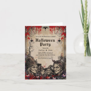 Erwachsene Halloween-Gotik-Jahresparty-Faltkarte Einladung