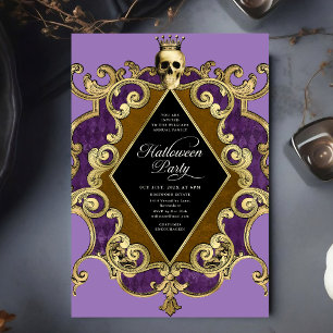 Erwachsene Halloween-Party Gold Verziert Vintag Einladung