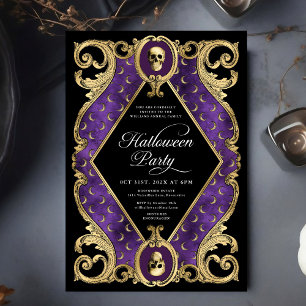 Erwachsene Halloween-Party Gold Verziert Vintag Einladung