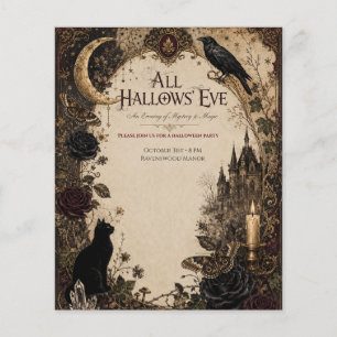 Erwachsene Halloween-Party Rabe, Antiker Schlüssel Flyer