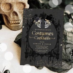 Erwachsene Halloween-Party Vintag Gothic Skull Ein Einladung
