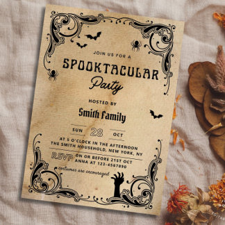 Erwachsene Halloween-Party Vintag Gothic Spooky Einladung
