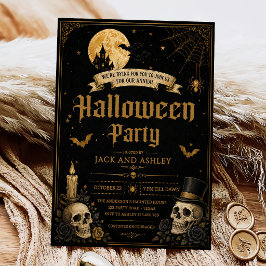Erwachsene Halloween-Party Vintage-Totenkopf Einladung