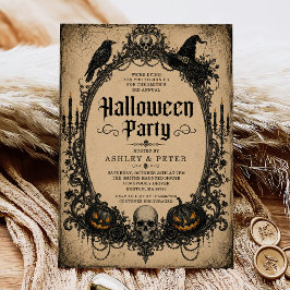 Erwachsene Halloween-Party Vintage-Totenkopf Einladung