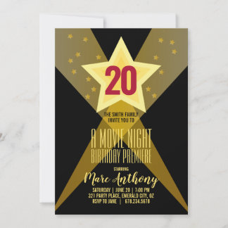 Erwachsene JEDES ALTER HOLLYWOOD BIRTHDAY Filmaben Einladung