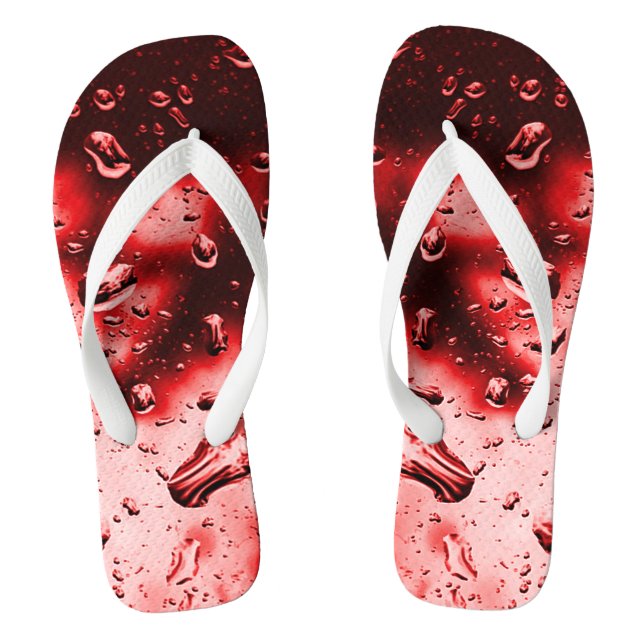 Erwachsene Männer/Frauen, breiter Streifen, rote R Flip Flops (Fußbett)