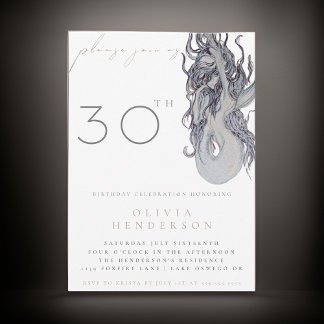 Erwachsene Mermaid JA Geburtstagspartei Einladung