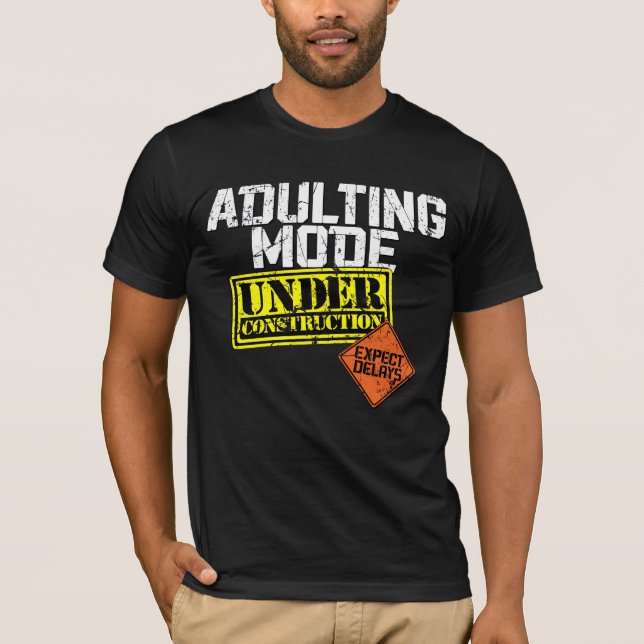 Erwachsene Modus im Bau ein sonniges Erwachsener T-Shirt (Vorderseite)