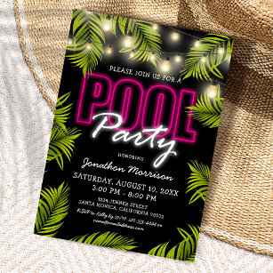 Erwachsene Pool Party Sommerstrand Geburtstag Einladung