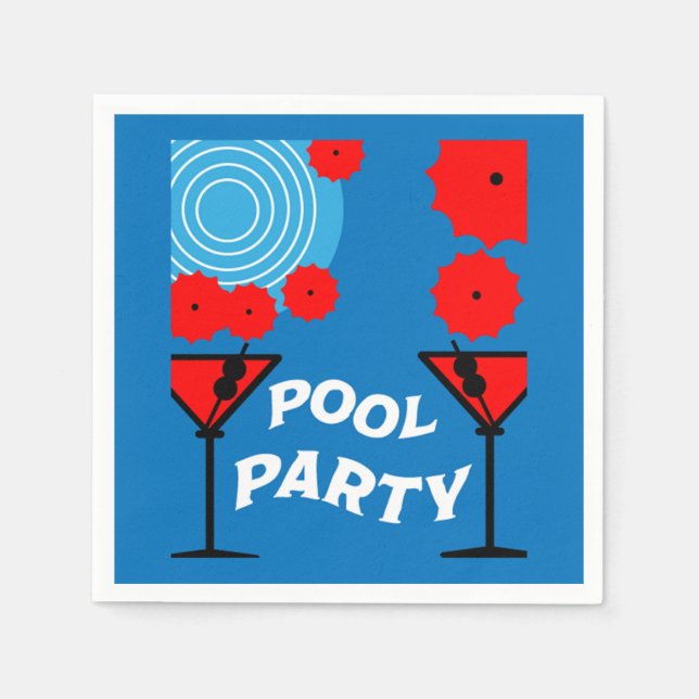 Erwachsene Pool-Partys Serviette (Vorderseite)
