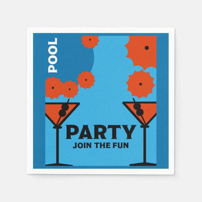 Erwachsene Pool-Partys Serviette (Vorderseite)