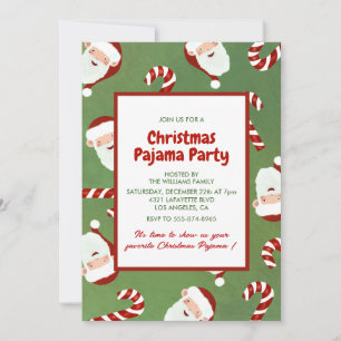 Erwachsene Pyjamaparty-EinladungSüße Weihnachts-Ba Einladung