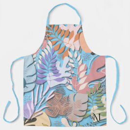 Erwachsene Schürze: Abstrakte Blätter (blau) Schürze