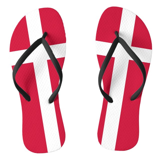Erwachsene Slim-Gurte mit Flagge in Dänemark Flip Flops (Fußbett)