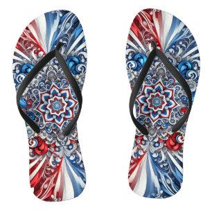 Erwachsene Slim-Gurte mit französischen Farben Flip Flops