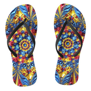 Erwachsene Slim-Gurte mit rumänischen Farben Flip Flops