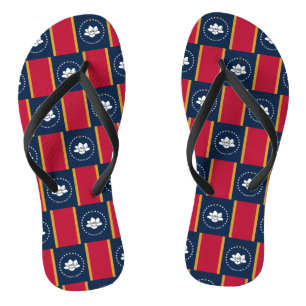 Erwachsene Slim-Riemen mit Flagge von Mississippi, Flip Flops