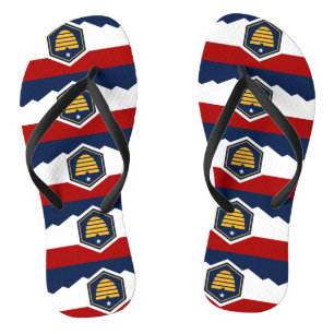Erwachsene Slim-Schlaufen mit Flagge von Utah, USA Flip Flops
