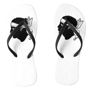 Erwachsene Slim-Straps mit Flagge von Korsika, Fra Flip Flops