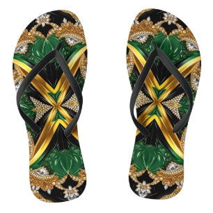 Erwachsene Slim-Straps mit jamaikanischen Farben Flip Flops