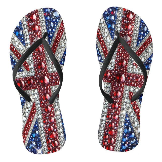 Erwachsene Slim-Streifen mit britischen Farben Flip Flops (Fußbett)
