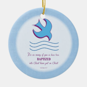 Erwachsene Taufe tauchte auf Blau Keramik Ornament