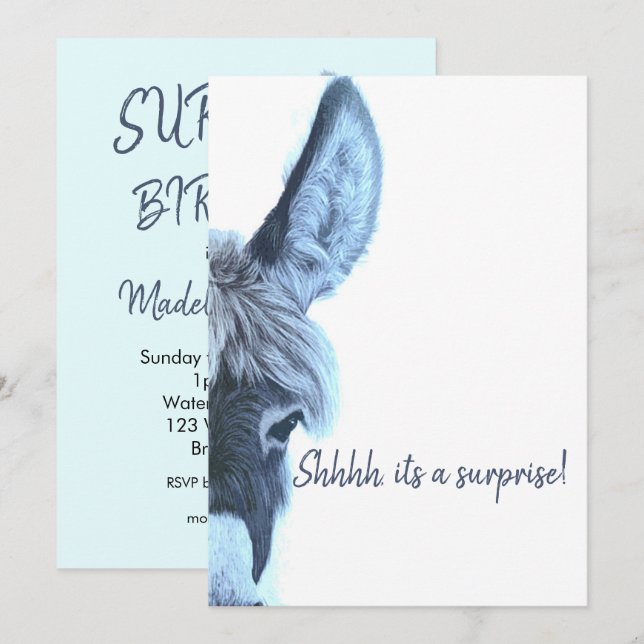 Erwachsene Überraschung Geburtstag Spaß Blue Moder Einladung (Vorne/Hinten)