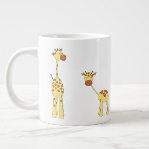 Erwachsene und Baby Giraffe. Cartoon Jumbo-Tasse