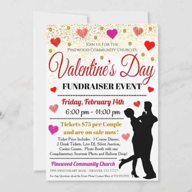 Erwachsene Valentinstag Einladung (Vorderseite)