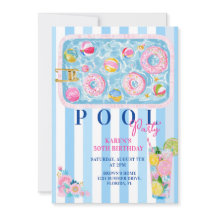 Erwachsenen-Poolparty-Einladung Erwachsener Sommer