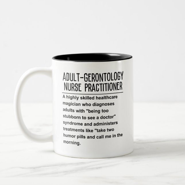Erwachsenenarzt für Gerontologie Zweifarbige Tasse (Links)