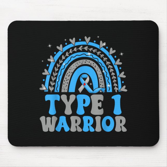Erwachsenenbildung Typ 1 Warrior Blau Grau Mousepad (Vorne)