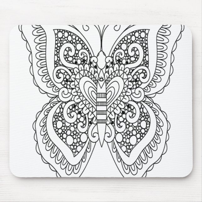 Erwachsenenfarben im Buchstil Schmetterling-Selbst Mousepad (Vorne)