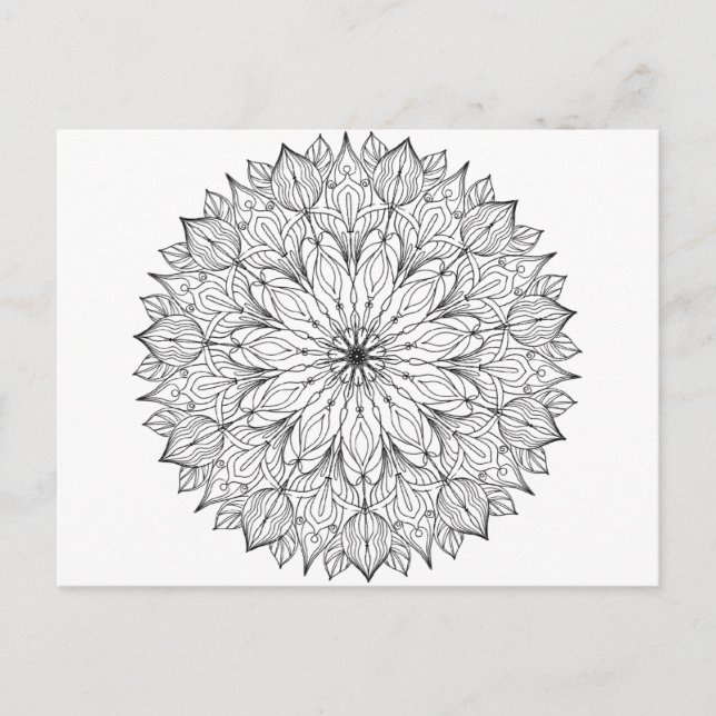 Erwachsenenfarben im DIY Mandala Line-Art-Design Postkarte (Vorderseite)