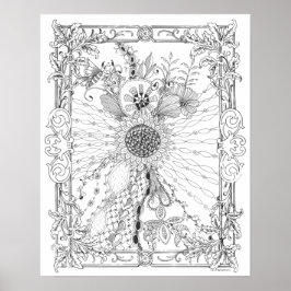 Erwachsenenfarbenplakat "Liebe der Sonnenblumen Ku Poster