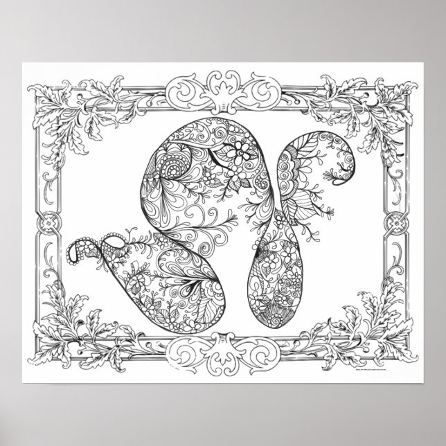 Erwachsenenfarbenposter "Blumenkronen der Kunst" Poster (Vorne)