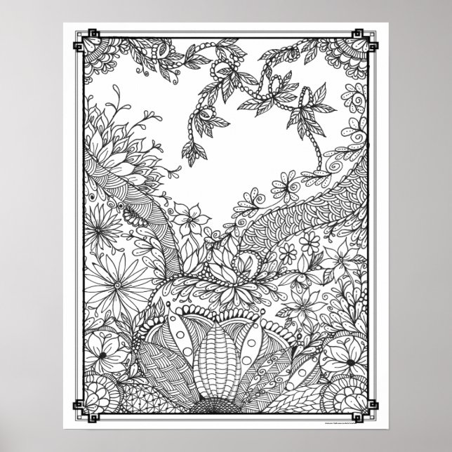 Erwachsenenfarbenposter "Mother's Pearl Garden Art Poster (Vorne)