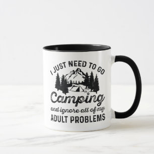 Erwachsenenprobleme bei Camping Tasse