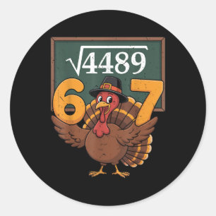 Erwachsener 67 Quadratwurzel 4489 Türkei Mathelehr Runder Aufkleber