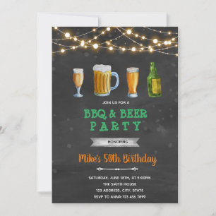 Erwachsener Bier und Grillen Party Einladung