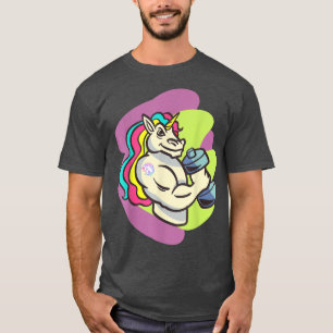 Erwachsener Einhorntrainer , Dumbell Bodybuilder T-Shirt