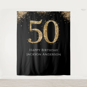 Erwachsener Gold Glitter 50. Geburtstag Fancy Wandteppich