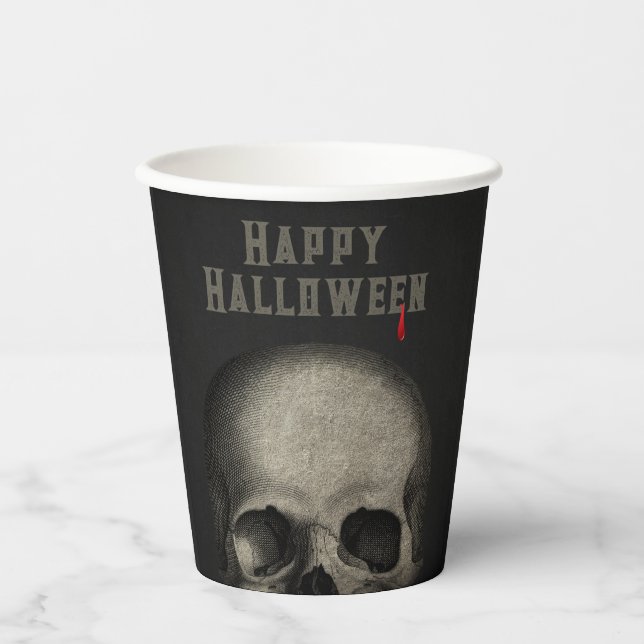 Erwachsener Halloween-Party Spooky Skull Pappbecher (Vorderseite)