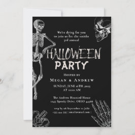 Erwachsener Halloween-Party Vintager Gothic-Schäde Einladung