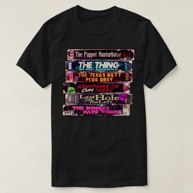 Erwachsener Horror VHS T-Shirt (Design vorne)